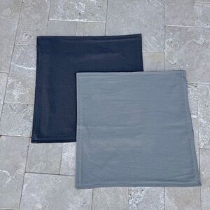 Set of 2 Pottery Organic Casual Pillow Covers 20”x20” Reversible Gray Charcoal